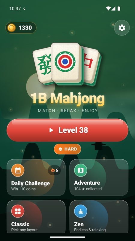 1B Mahjong: Schermata iniziale