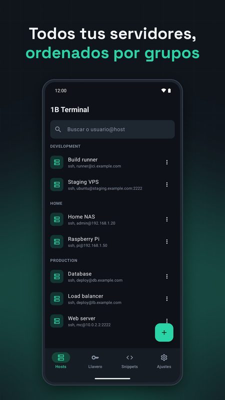 1B Terminal: Tus servidores, organizados en grupos