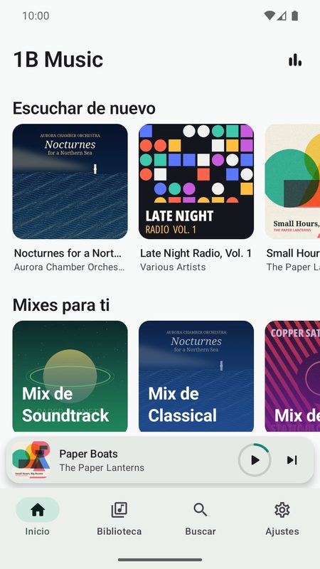 1B Music: Inicio: escuchar de nuevo, mezclas y lo último