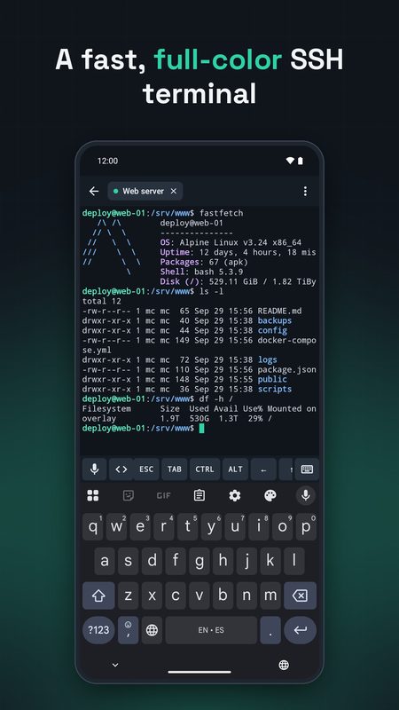 1B Terminal: Un terminale SSH veloce, a colori