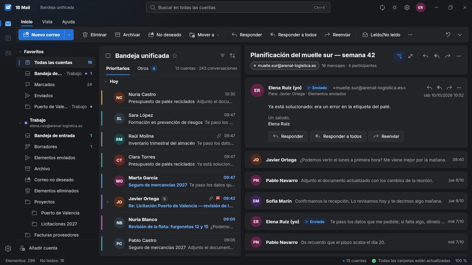 1B Mail: Todas tus cuentas en una sola bandeja