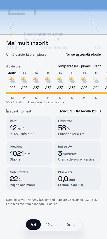 1B Weather: 48 de ore pe o singură bandă: temperatură, ploaie și vânt