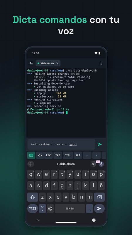 1B Terminal: Dicta órdenes con la voz