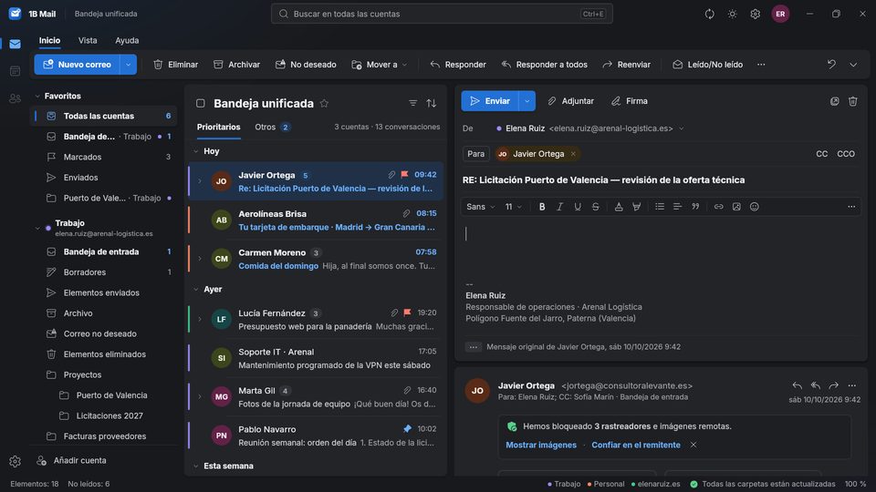 1B Mail: Responde justo donde estás leyendo