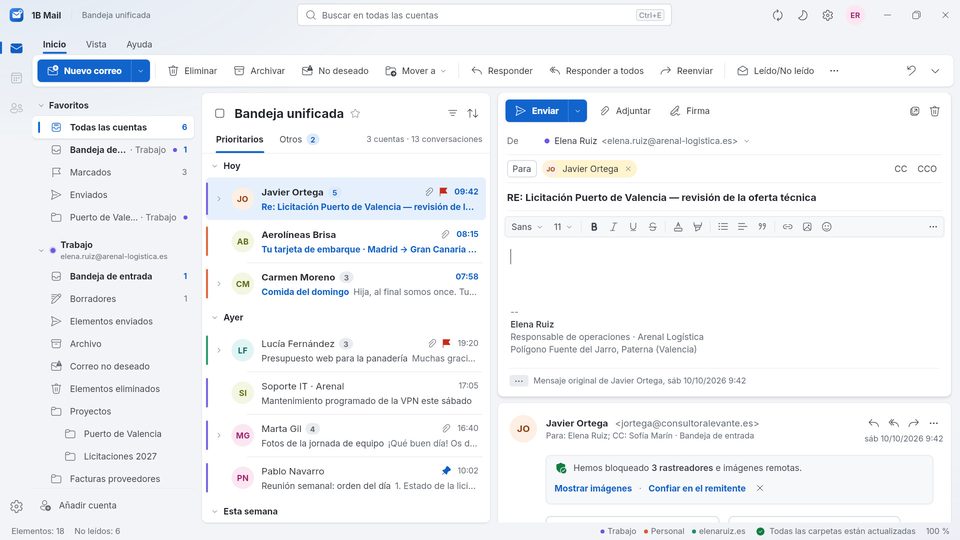 1B Mail: Responde justo donde estás leyendo
