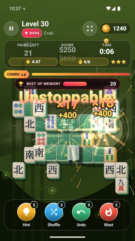 1B Mahjong: Nebbia della memoria: le tessere nascoste si girano quando sono libere