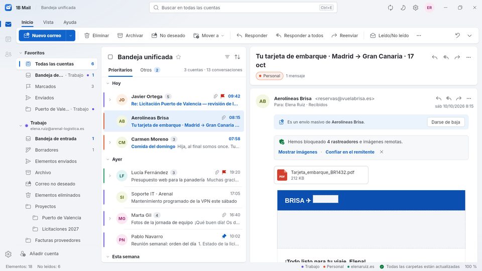1B Mail: Lee tu correo sin que nadie te vigile