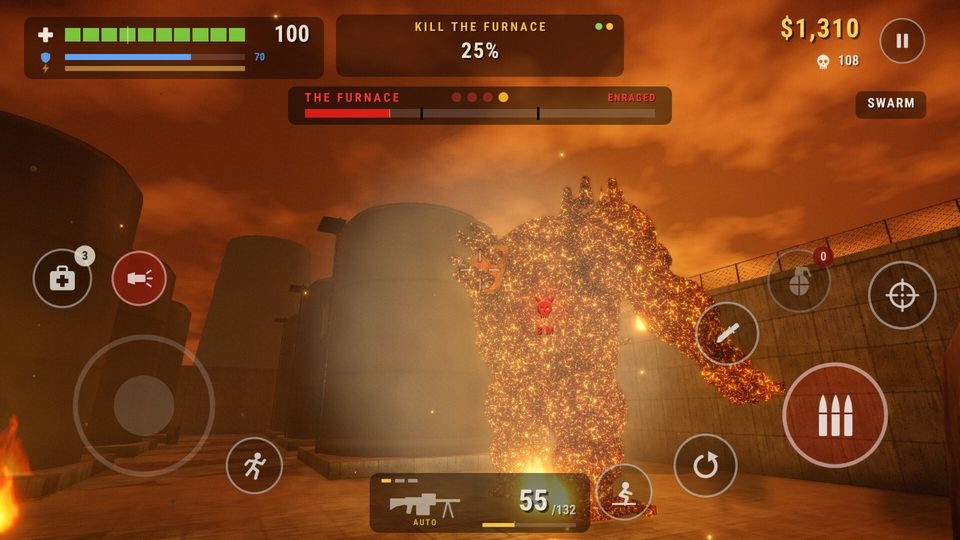 1B Zombie Hunter: Scontro con un boss nell’impianto industriale