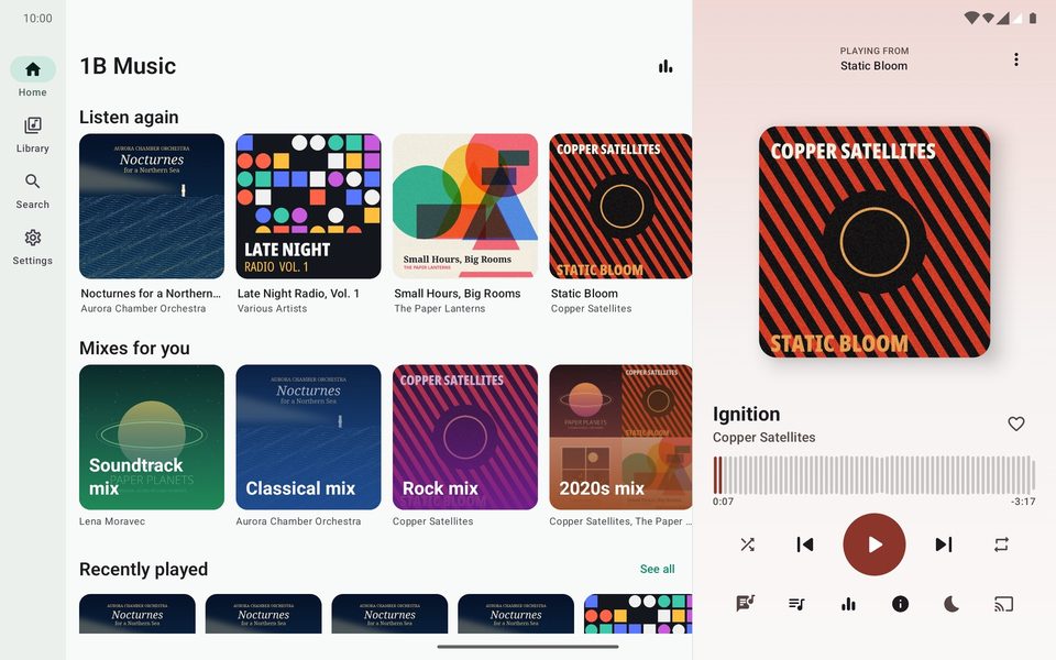 1B Music: Due riquadri su tablet e pieghevoli aperti